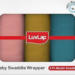 LuvLap 100% Cotton Muslin Baby Swaddle Set, Pack of 3, Size-120cm x 100cm (47"x39"), Animals Printed on White, 0-18 Month+, Printed Mulmal Muslin Swaddle Wrap for New Born Baby, Baby Towel-picture-13