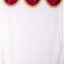 PRIYAKANT SAFAWALA Ganpati Decoration Plain Fur Toran Background Ideas at Home, Festival, Wedding, and Special Ganesh Chaturthi Decoration [Size, Width 5 Feet and Hight 8 Feet, White and Maroon]-image-84