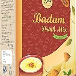 Spag Herblas Instant Badam kashmiri kesar Saffron nuts & Seeds mix with real bits almond nutritious healthy and refreshing roast mixed Powder 400G (Just Add Hot Water NO MILK)-image-46