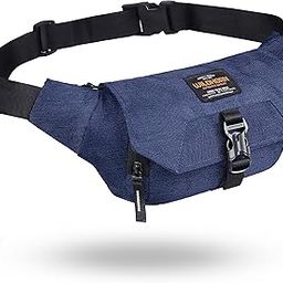 Waist Bags for Men Women I Ultra Strong Stitching, Sturdy Zippers, Waterproof Pocket, Large Fanny Pack for Hiking Travel Camping Running Sports Outdoors, with Adjustable Strap (Blue Melange)-image-12