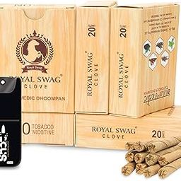 ROYAL SWAG Ayurvedic & Herbal Long Bidi Smoke, (Pack of 5 X 20 Bidi Sticks Per Pack) With 12 ml Shot to Stop Nicotine Craving Tobacco Free Dhoompan Helps in Quit Smoking - (100 Sticks, 1 Shot)-picture-27