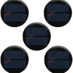 ERH India 5 Pcs 80 MM Mini Solar Cell 6V-100mAh Round Shape Solar Panel for School Kids, Solar Toy Car Projects and Science Experiment Kit-14