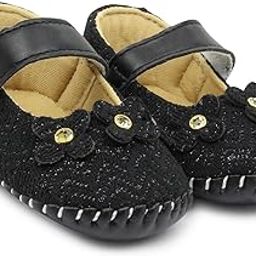 neska moda 6 To 12 Months Baby Girls Synthetic Leather Floral Hook & Loop Sandal Booties-picture-33