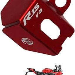 OBEROI'S TRADERS Rear Brake Oil Container Guard/Fluid Reservoir Cap Cover for Yamaha R15 V3 Bike Crash Guard (Red)-27