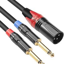 Dual 1/4 inch to XLR Male Y Splitter Cable,Male XLR to Dual 6.35mm TS Mono Plug Microphone Audio Converter Adapter - 6.6 feet-17
