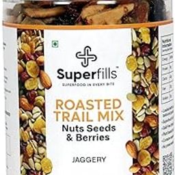 Superfills Roasted Trail Mix – Nuts, Seeds & Berries with Natural Jaggery | Healthy & Crunchy Snack Mix (Pack of 2 Jar)-image-52