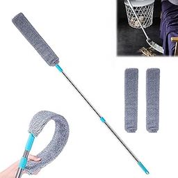 Retractable Gap Dust Clean Under Appliance Microfiber Duster Cleaning Brush with Extendable Pole Bendable Removable Washable Gap Cleaner for Sofa Bed Furniture Bottom-image-44