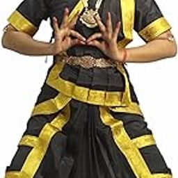 NATKHAT DRESS - Bharatnatyam Black dress for girls Classical Dance Bharatnatyam costume for girls fancy dress School Functions and Events-image-69