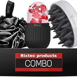 RIXTEC Round Scalp Massager & Shampoo Brush – Soft Bristles for Gentle Scalp Care, Deep Cleaning, Dandruff Prevention With Ice Roller and Bathing Loofah(3 product combo)-39
