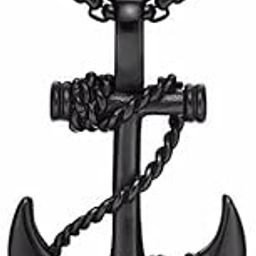 Pendant for Men Anchor Black Silver gold chain for men Boys Mens boyfriend gents locket Necklace for men Boy girls Women Stainless Steel neck chain lockets mens chains fashion Long Stylish -15-image-37