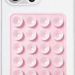 Silicone Suction Phone Case Mount, Silicon Adhesive Phone Accessory for Smartphones, Hands-Free Mirror Shower Phone Holder for Selfies, Tiktok Videos (Light Pink)-24