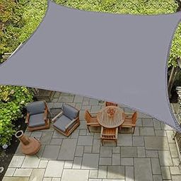 MetDeals Outdoor Waterproof Sun Shade Sail Canopy Rectangle 85-95%UV Block for Patio and Garden,Backyard Lawn with SS Triangle & Rope (Grey 9.5 X 6 Feet)-17