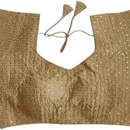 Balaji Enterprises Women's Cotton Silk Collar V Neck Short Sleeve Readymade Saree Blouse-image-35