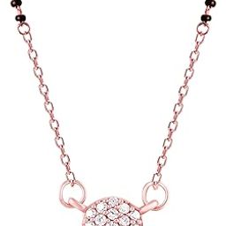 925 Silver Rose Gold Zircon Embellished Mangalsutra | Black Bead Necklace to Gift Women | With Certificate of Authenticity and 925 Stamp | 6 Months Warranty*-image-39