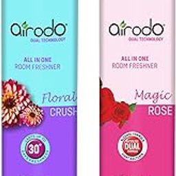 Airodo Magic Rose and Floral Crush Air Freshener with Dual Technology,Easy Push and Spray, All in One Room Freshener for Home and Office Last Up to 30 Days (250ml, Pack of 2)-image-54