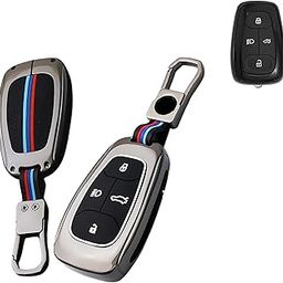 Auto Dean Heavy Duty Luxurious Metal Key Cover Compatible with Tiago Nexon Altroz Safari Storme Zest Bolt Tigor Punch Hexa Harrier etc. [4 Button Smart Key]-16