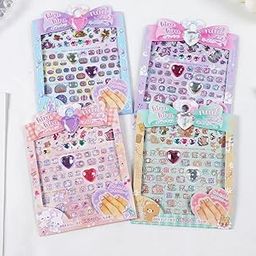 BIGGKIDDO Nail Stickers for Nail Art - Cute Kawaii Nail Stickers, 4 Sheets Self Adhesive DIY Nail Art Decoration, Nail Decorations Fashion Accessories for Girls, Woman. (Pack of 4 Sheets)-image-58