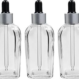 Happy Packaging 100ML Clear Square Empty Glass Bottle | Glass Dropper | Silver Matt Sleeve | Silcon Black Teat | Refillable | Leak Proof For Essential Oils | DIY Perfumes | DIY serums (3)-15
