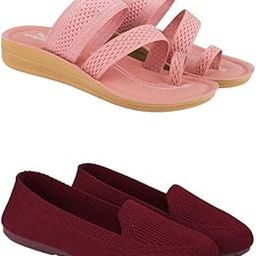 Extra Soft Classic Casual wear with Flexibility Technology Wedges Combo for Women's/Girl's(6142+2015)()-image-48