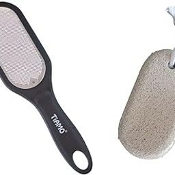 Plastic Black Leg, heel and Foot Scrubber and Natural Pumice Stone combo for Dead Skin |Callus Remover | Pedicure special Tool-image-30