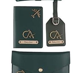 Personalised Name CA Chartered Accountant Leather Wallet Gift Set for Women (DarkGreen)-picture-24