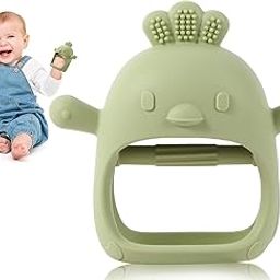 KESI ORNAMENTS Baby Teething Toys, Teethers for Babies 3-6 Months, BPA Free Baby ChewToys, Teether Mitten Teething Toys with Soft Texture for Sensory Exploration and Itching Teething Relief(Green)-21