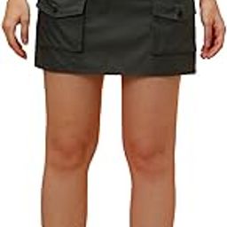 Women Dark Olive Mini Pencil Skirt with Toggle Drawstring-image-26