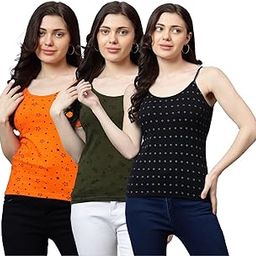 Women Tank Top – Regular Fit Cotton Sleeveless Tee |Casual Wear, Soft Cotton Tank for Girls & Women-Pack of 3-image-25