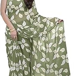 Women's Chiffon Floral Printed Saree with Blouse Piece-image-60