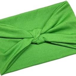 6xWomen's Wide Head Wrap Elastic Headband for Sports, Running, Yoga Green-image-22
