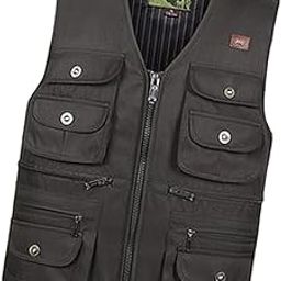 SAZ DEKOR Multi-Pocket Hiking Fishing Vest Photography Waistcoat Jacket 4XL Army Green-image-29