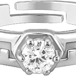 925 Silver Classic Silver Zircon Ring For Him, Adjustable | Rings for Men & Boys | With Certificate of Authenticity and 925 Stamp | 6 Month Warranty*-image-99