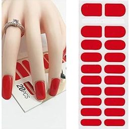 Ubervia Waterproof Non-Toxic Paper Nail Art Decorations Sticker, Red -1 Sheet/20 Pieces-image-87