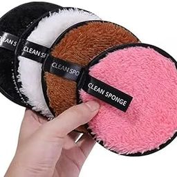 Face Cleansing Reusable Sponge Puff Makeup Washing Pad Deep Cleansing & Exfoliating Double Layer Reusable Removal Wipes Sponge For Women's Pack Of 2-4