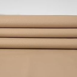 CLICKNPICK Poly Fabric Upholstery Rexine,Artificial Solid Leather Sheet-140 Cms Width-Pu Mix,Matte Finish-Half Meter,Beige-image-3