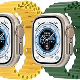 FOLX FAB167 New Flexible Butterfly Ocean Sport Bands / Straps Compatible With Apple iWatch For Men Women Unisex, Replacement Strap 49mm 45mm 44mm 42mm For iWatch Series Ultra/8/7/6/5/4/3/2/1/SE/SE2【 👉 Only Strap for Apple iWatch ⌚ Watch NOT Included 】【 COMBO OF 2 】-picture-5