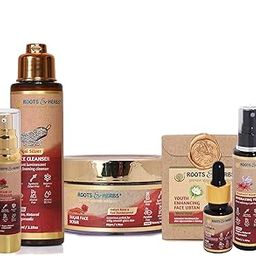 ROOTS AND HERBS Ayurvedic Natural-SKIN BRIGHTENING REGIME-ROYAL SILVER FACE WASH, SUGAR FACE SCRUB,WHITE LOTUS KIT, NUTMEG UNDER EYE For ANTI AGEING SKIN Combo (OILY COMBINATION)-39