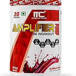 Muscle Club Amplifier Pre workout | 30 Serving, Bubblegum | Pre-workout Supplement Supports to Improve Focus, Strength, Energy, 300g | Beta Alanine, Caffeine, Creatine, L-Arginine, & Vitamin B3-300g-picture-14