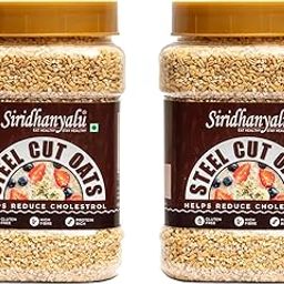 SIRIDHANYALU Natural Steel Cut Oats | High-Fiber, Gluten-Free, Preservative-Free, and Vegan | Healthy Whole Grain for Nutritious Breakfast (Pack of 2, Net Quantity:- 900Gm Each, Gwt:- 2Kg)-image-4