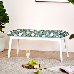 Chumbak Memsaab Bench - Spring Marigold (2 Seater Bench, Mango Wood, Green)-image-12