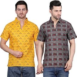 Premium Om Mantra and Jai Shree Ram Cotton Blend Men Short Kurta-picture-5