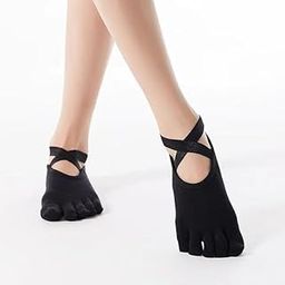 Women's Non-Slip Yoga Toe Socks, Cross-Strap Ballet Style, Free Size-image-100