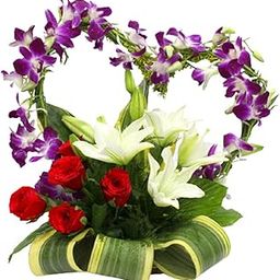 EG2i Royal Red Roses & Orchid Flowers with Lilies Basket | Fresh Bulb Flower Bouquet for Women & Men, Birthday, Anniversary, Valentine's Day, Love & Gifting| Elegant Gift Real Bunch |Same-Day Delivery-11
