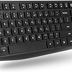 Macally 2.4G USB Wireless Keyboard for Laptop or Computer - Full Size Keyboard with Numeric Keypad & 13 Shortcut Keys - Windows Devices-55