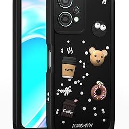 Pikkme Back Cover for Oneplus Nord Ce 2 Lite 5G | Cute Fun Cartoon 3D Bear Silicone Full Body Protection Bumper Case (Black)-image-62