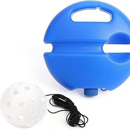 MERISHOPP Pickleball Trainer Baseboard with 40 Holes Pickleball Ball Rope for Beginner White| Training Aid | Agility Ladder | Resistance Band Set-image-12
