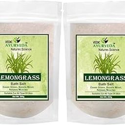 Vedic Ayurveda Lemongrass Bath Salt Combo | 2 x 200g | Relaxing & Aromatic Spa Salt for Stress Relief, Muscle Relaxation, and Skin Care | For Men & Women-image-88