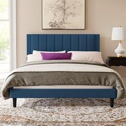 CRIGE Krall Modern Upholstered Queen Size Bed with Wingback Headboard | Wooden Double Bed Cot Palang Without Storage for Living Room Home Bedroom (Green)-image-39
