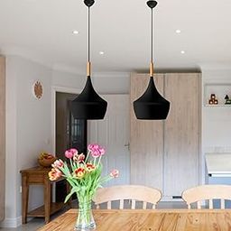 Lamp Pendant Light, Tulip Aluminium, White Texture Ceiling Light Lamp Home Decor Items,Hanging Ceiling Decorative Chandelier Home,Living Room, Indoor Outdoor Jhumar Lighing (WITH BULB, PACK OF 2)-image-68