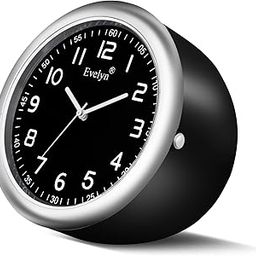 Evelyn Modern Car Clock, Black Dial with Silver Frame, Analogue Display Evt 1010-image-15